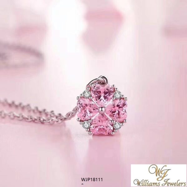 Pink CZ Heart Pendant