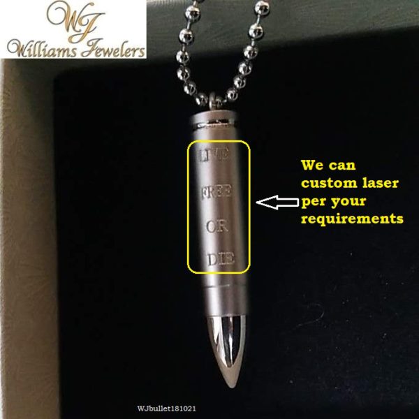 Bullet pendant & chain- 990 silver - Image 3