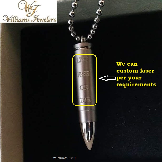 Personalized Bullet Pendant Necklace 316L Stainless Steel Jewelry For Man |  eBay