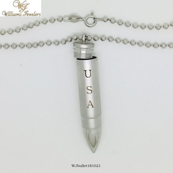 Bullet pendant & chain- 990 silver - Image 2