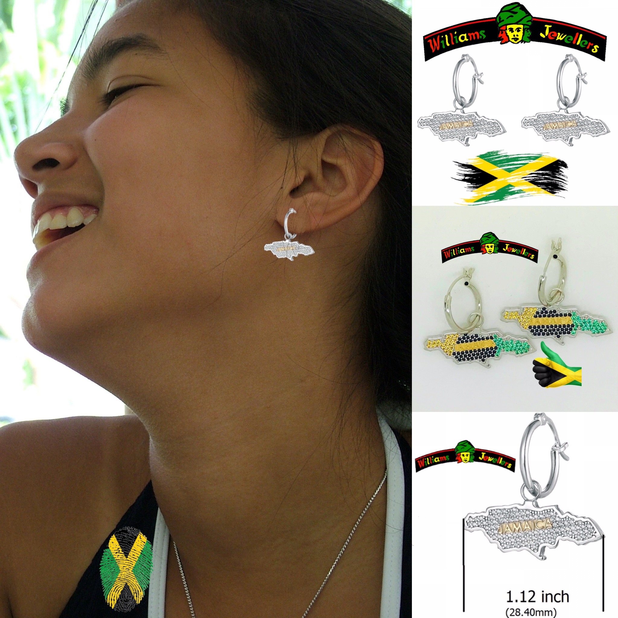 Jamaica Map earring