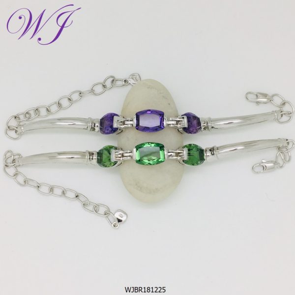 Sterling Silver color Stone Bracelets