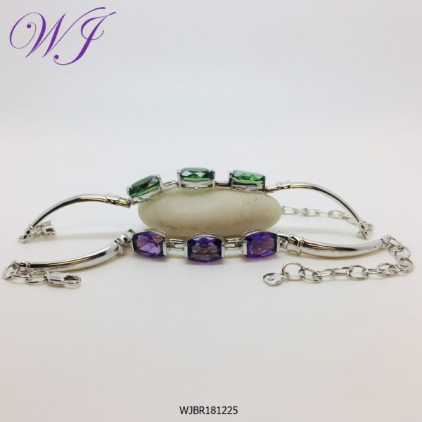 Sterling Silver color Stone Bracelets - Image 2