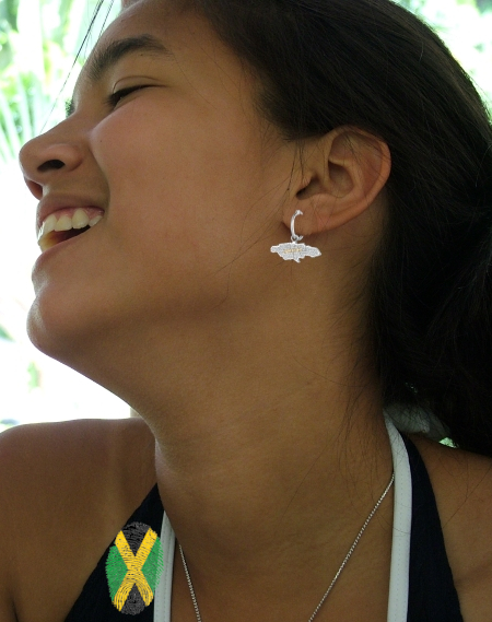 Jamaica map earring