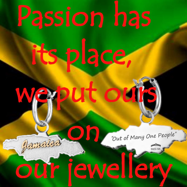 Jamaica map earring and pendant set