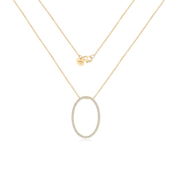 14K gold Oval diamond necklace