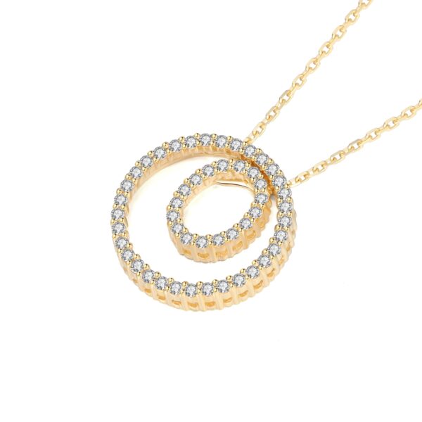 oval in a circle diamond necklace