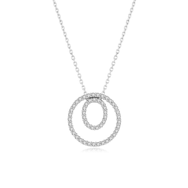 oval in a circle diamond necklace