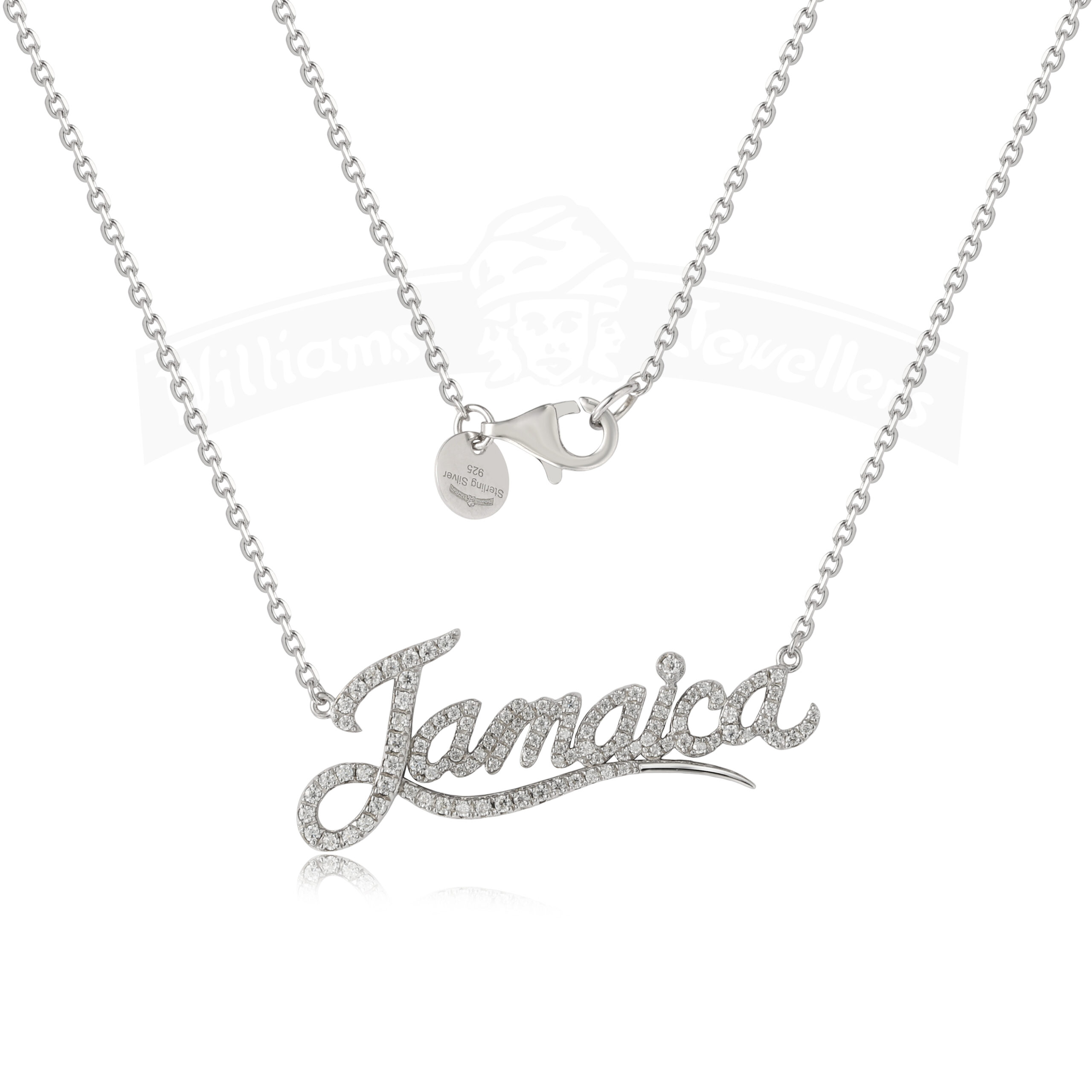 Jamaica script necklace