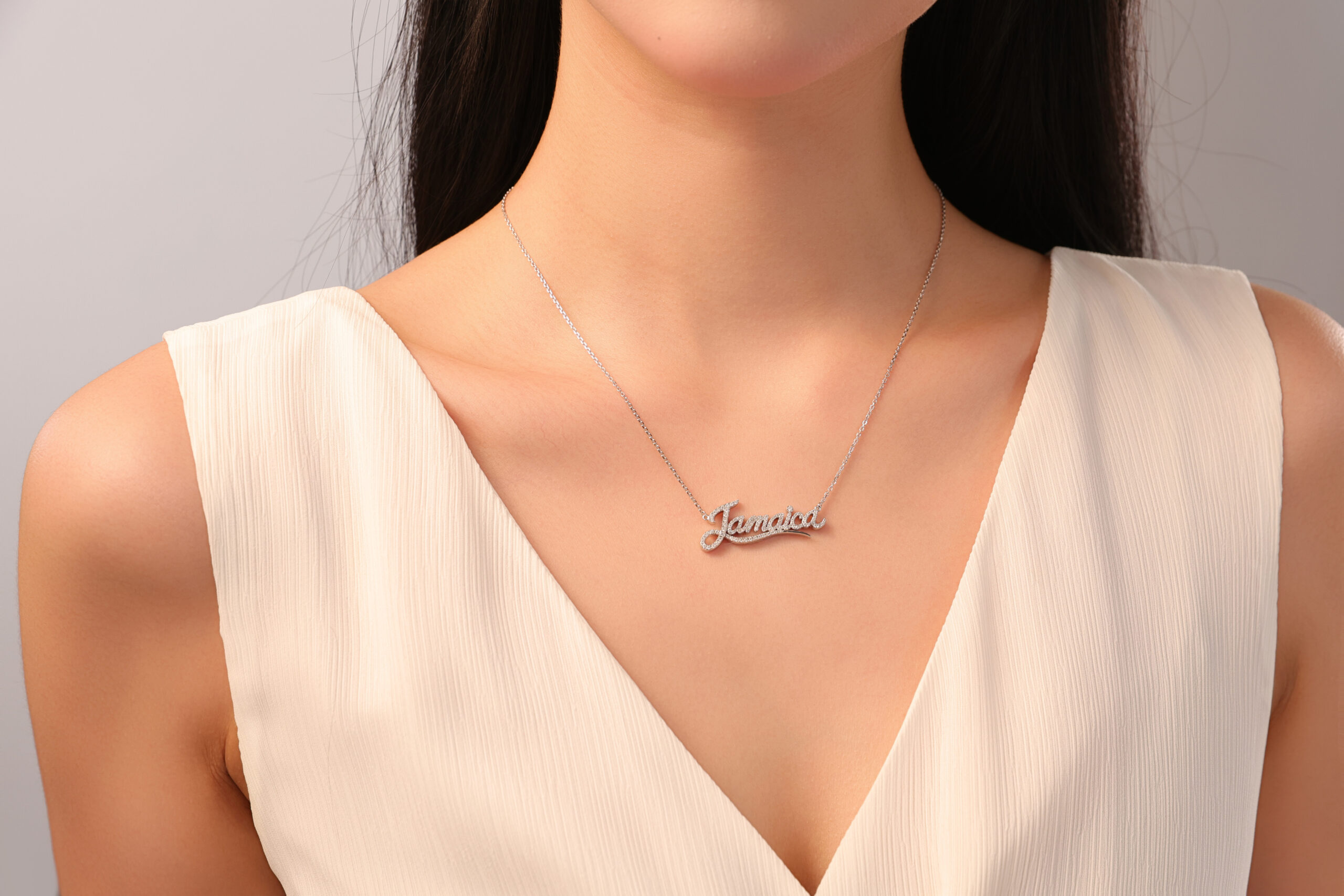 Jamaica script necklace